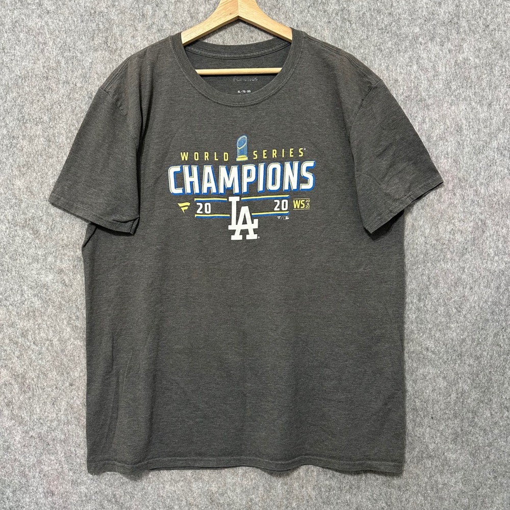 Fanatics T-Shirt Men XL Gray 2020 World Series Champions Dodgers‎ MLB Tee